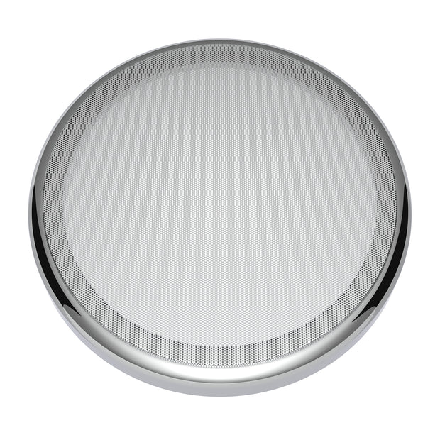 Chrome 7-¼" Round Speaker Cover For Peterbilt 389 (2008+), 388 (2008-2014), 379/378/335/330 (1995-2000), Snap-On