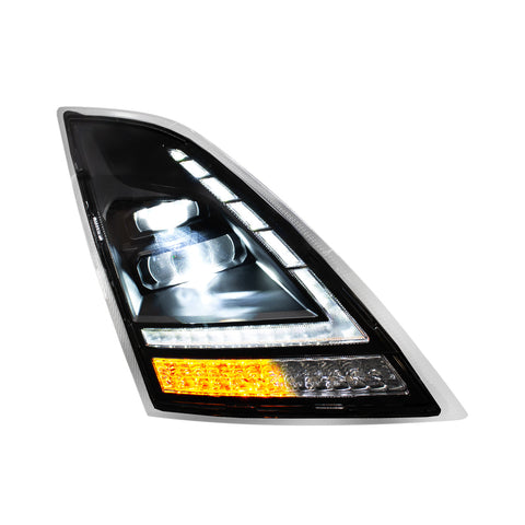 Blackout Full LED Headlight  With Switchable Sequential Turn Signal. 2018-2024 Volvo VNL-Passenger