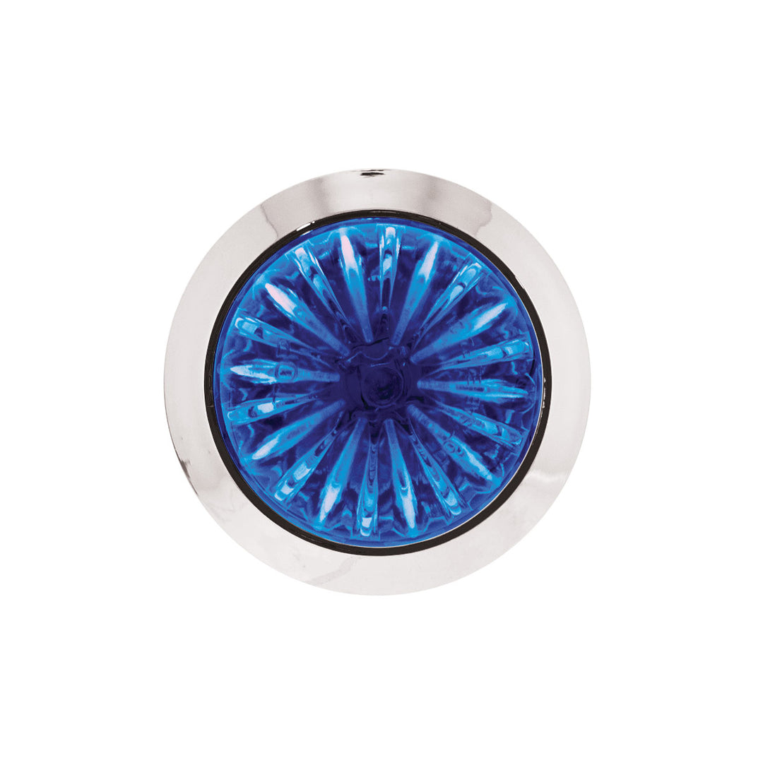 4 LED 3/4" Mini Watermelon Double Fury Light With Clear Lens (Clearance/Marker) - Red &amp; Blue LED