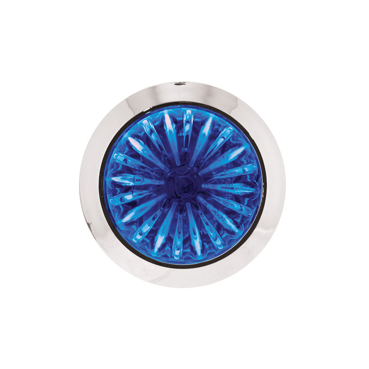 4 LED 3/4" Mini Watermelon Double Fury Light With Clear Lens (Clearance/Marker) - Red &amp; Blue LED