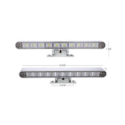Chrome 10 LED Light Bar With 180 Degree Swivel Base - Dual Function White LED/Clear Lens
