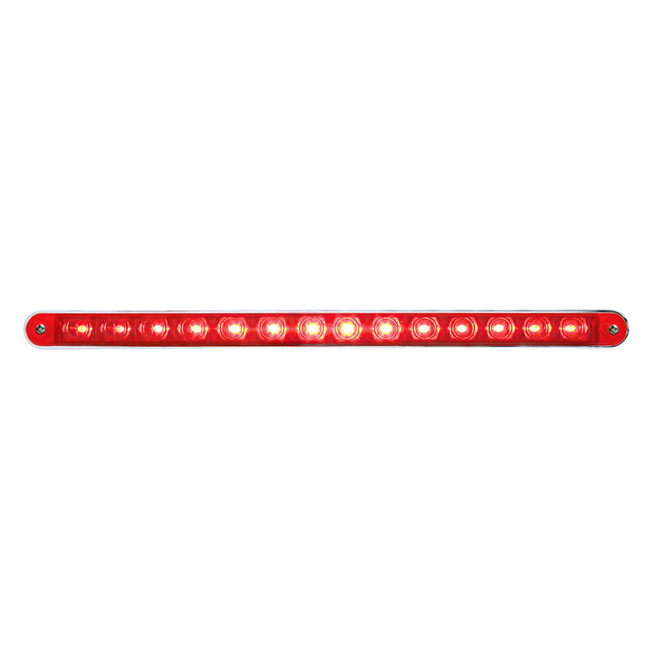 14 LED 12" Light Bar With Bezel (Stop, Turn &amp; Tail) - Red LED/Red Lens