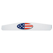 4" x 24" Chrome Bottom Mud Flap Weight With Oval USA Flag Emblem