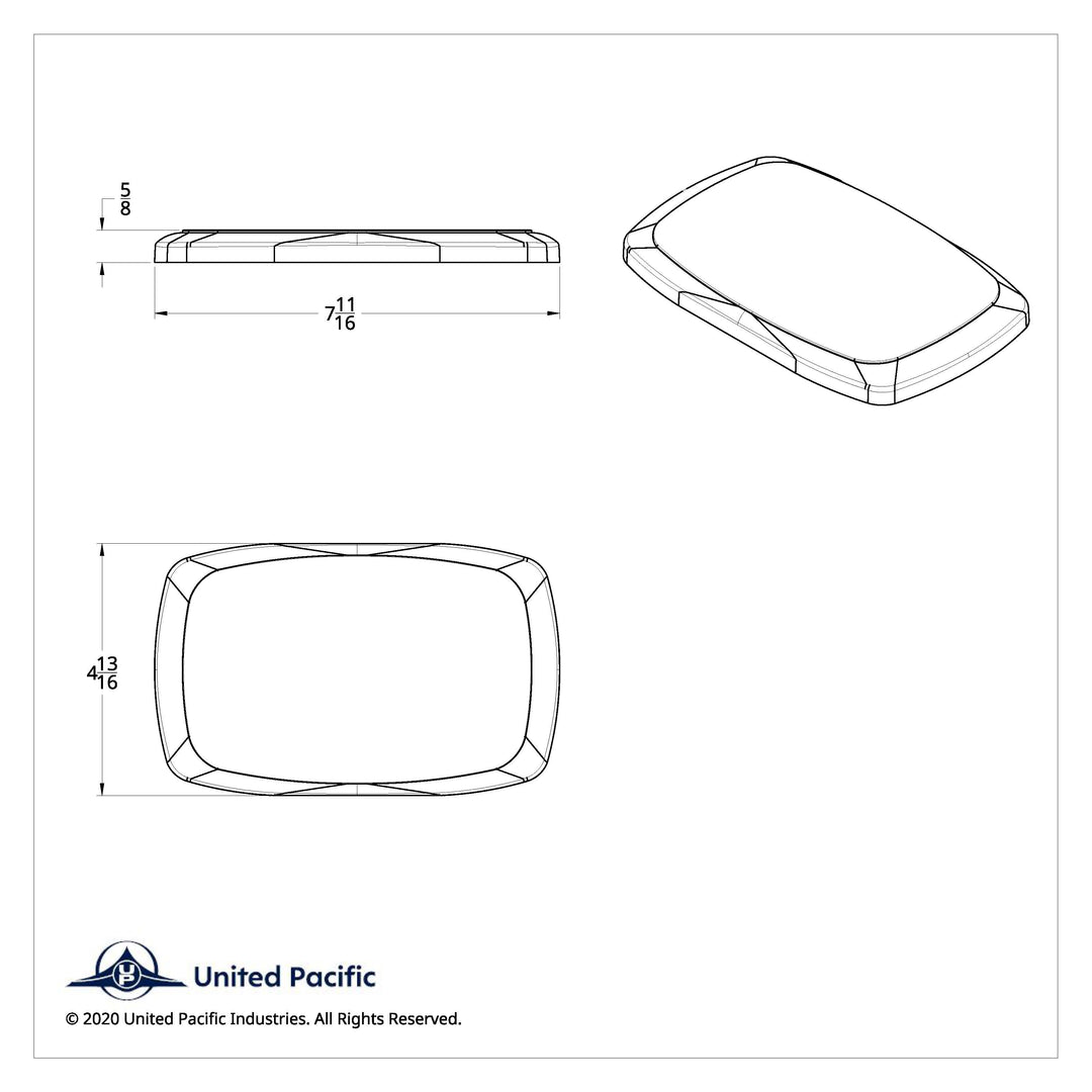 Chrome Rectangular Speaker Cover For Peterbilt 389 (2008+), 388 (2008-2014),&amp; 335 (2006-2014)