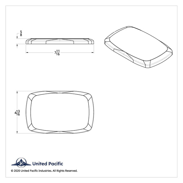 Chrome Rectangular Speaker Cover For Peterbilt 389 (2008+), 388 (2008-2014),& 335 (2006-2014)