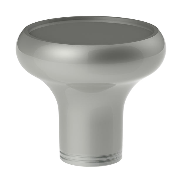 Deluxe Aluminum Screw-On Air Valve Knob With Multi-Color Glossy Trailer Sticker - Liquid Silver