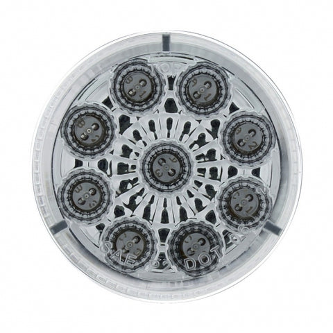 9 LED 2" Round Reflector Light (Clearance/Marker) - Red LED/Clear Lens