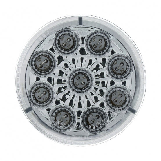 9 LED 2" Round Reflector Light (Clearance/Marker) - Red LED/Clear Lens