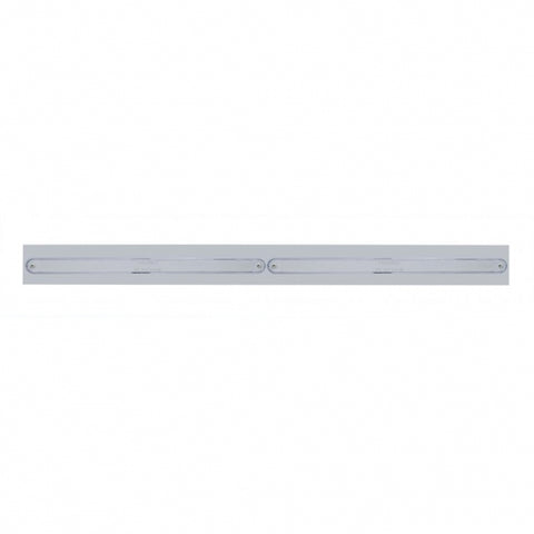 Chrome Top Mud Flap Plate With Two 14 LED 12" Light Bars - Red LED/Chrome Lens (Each)