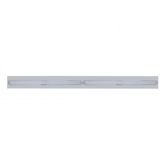 Chrome Top Mud Flap Plate With Two 14 LED 12" Light Bars - Red LED/Chrome Lens (Each)