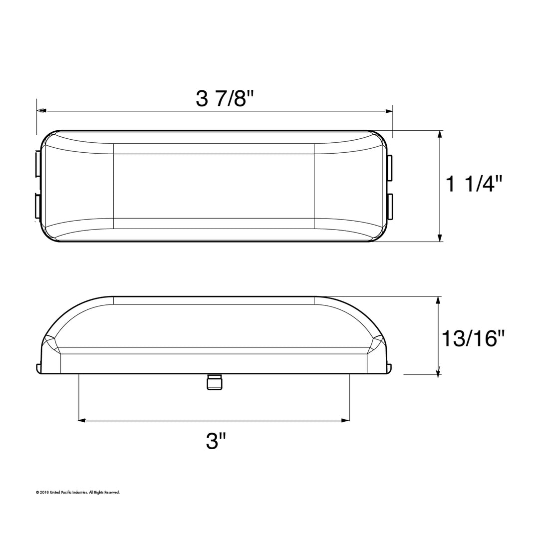 4 LED Reflector Rectangular Light (Clearance/Marker) - Red LED/Clear Lens