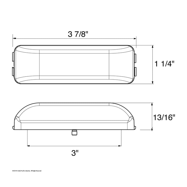 4 LED Reflector Rectangular Light (Clearance/Marker) - Red LED/Clear Lens