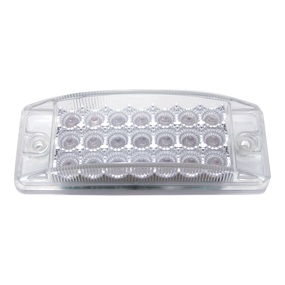 21 LED Reflector Rectangular Light (Clearance/Marker) - Amber LED/Clear Lens