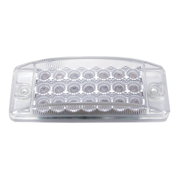 21 LED Reflector Rectangular Light (Clearance/Marker) - Amber LED/Clear Lens