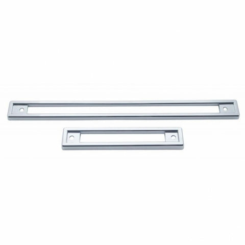 Chrome Plastic Warning Light Panel Bezel 2 Piece Set For 1991-2000 Peterbilt 379/378/377