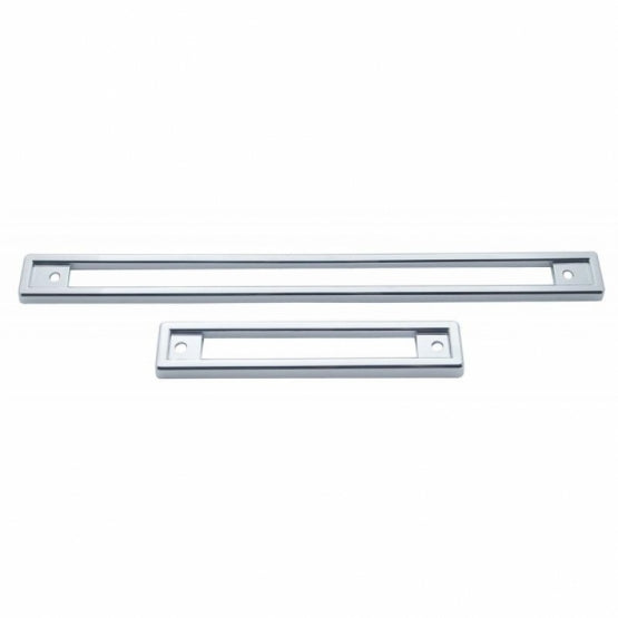 Chrome Plastic Warning Light Panel Bezel 2 Piece Set For 1991-2000 Peterbilt 379/378/377