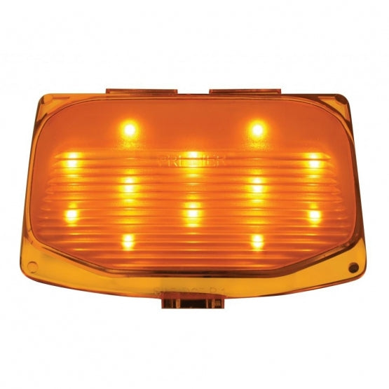 12 LED Front Fender Tip Light For Harley Motorcycle- Amber LED/Amber Lens