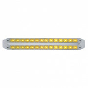 Dual 14 LED 12" Turn Signal Light Bars - Amber LED/Chrome Lens