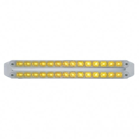 Dual 14 LED 12" Turn Signal Light Bars - Amber LED/Chrome Lens