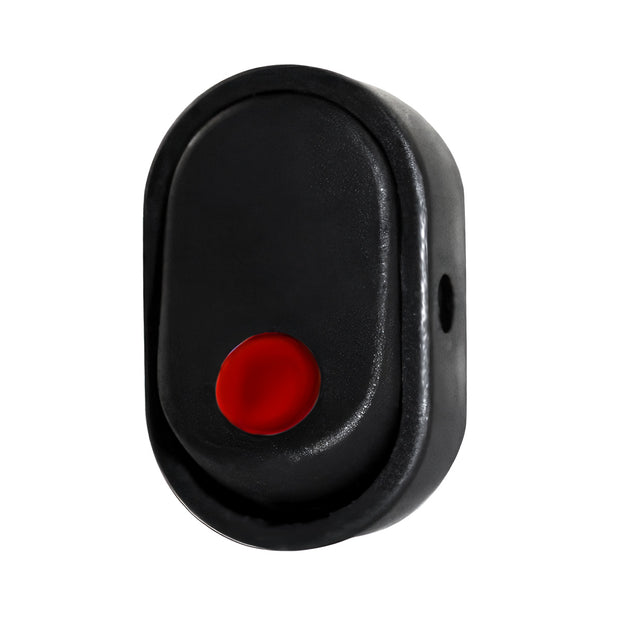 Red Illum Oval Rocker 16 Amp 12V On/Off 1/2" Dia. 1 Pc.