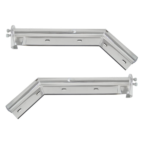 28" Chrome 45-Degree Angled Mud Flap Hangers - 1-1/8" Bolt Pattern (Pair)