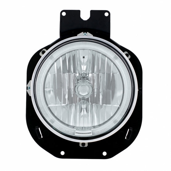 Crystal Headlight With Amber LED Halo Ring For 1996-2005 Freightliner Century