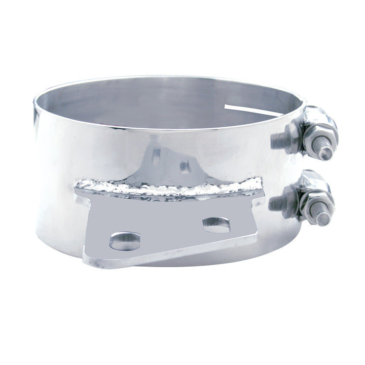 6" Stainless Butt Joint Exhaust Clamp - Angled Bracket