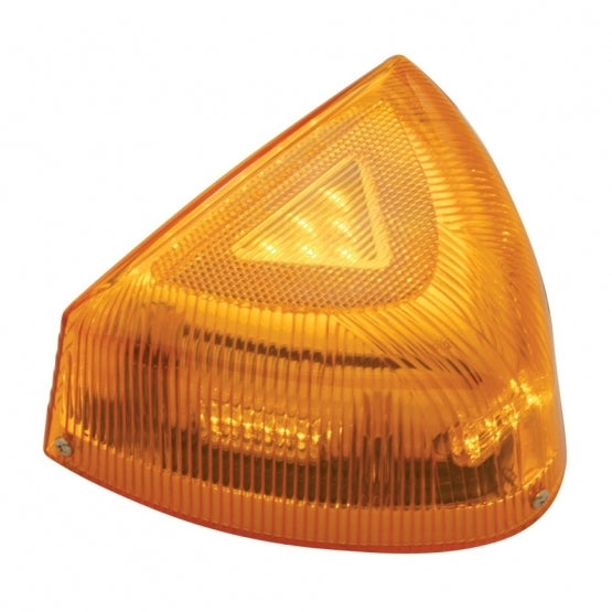 37 LED Turn Signal Light With Chrome Base For 1987-2007 Peterbilt 379/378/357- Amber LED/Amber Lens