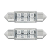 6 SMD High Power Micro LED 6418/6461-36mm Dome Light Bulb - Blue (2-Pack)