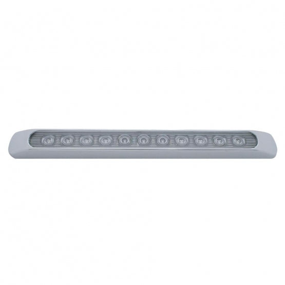 11 LED 17" Light Bar (Stop, Turn &amp; Tail) With Chrome Bezel - Red LED/Clear Lens