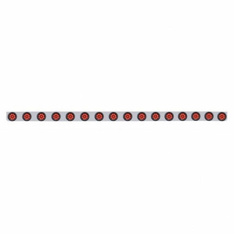 79-1/2" SS Bumper Light Bracket With 16X 9 LED 2" Reflector Light -Red LED & Lens