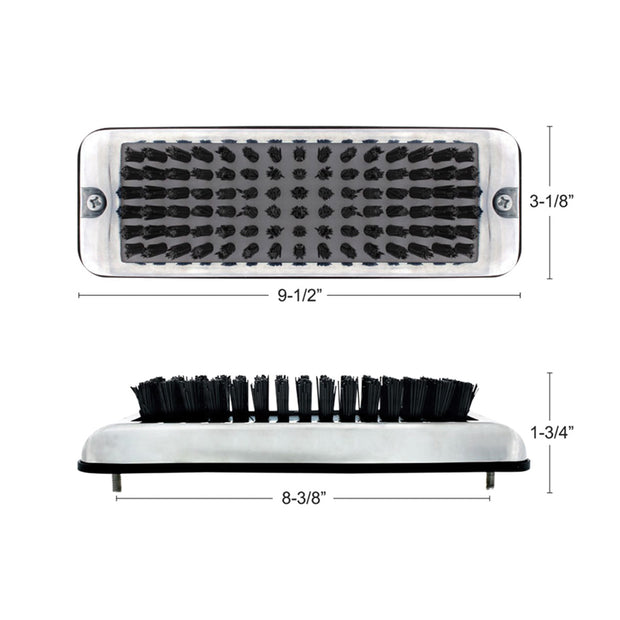 Stainless Shoe/Boot Scraper With Nylon Brush - Black Brush