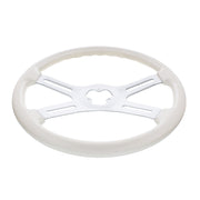 18" Vibrant Color 4 Spoke Steering Wheel - Pearl White