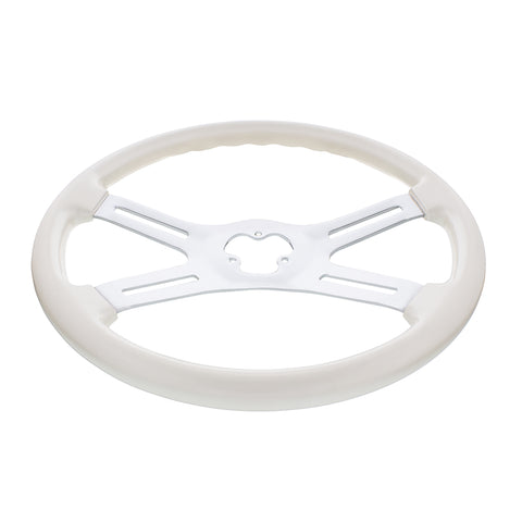 18" Vibrant Color 4 Spoke Steering Wheel - Pearl White