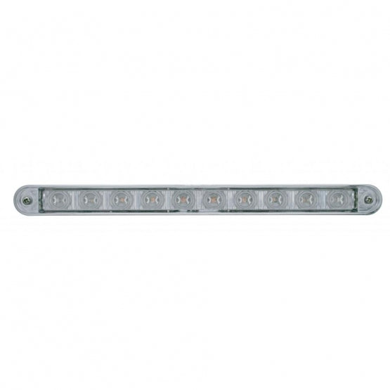10 LED 9" Light Bar With Bezel (Stop, Turn &amp; Tail) - Red LED/Clear Lens