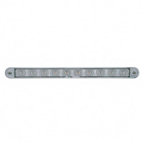 10 LED 9" Light Bar With Bezel (Stop, Turn & Tail) - Red LED/Clear Lens
