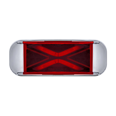 4 LED Saber Rectangular Marker Light With Red Lens