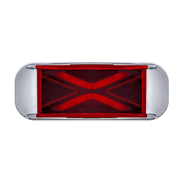 4 LED Saber Rectangular Marker Light With Red Lens