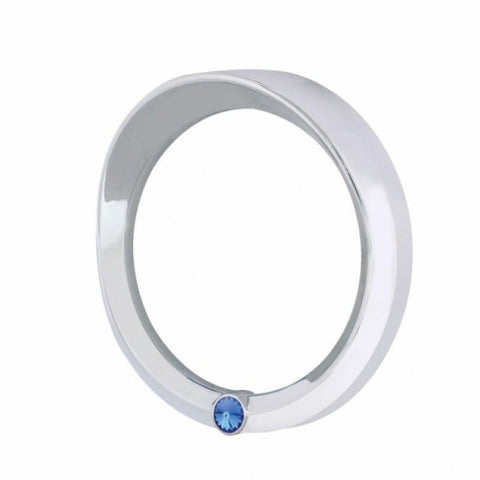 Signature Series Speed/Tachometer Gauge Bezel With Visor For 2006+ Peterbilt -Blue Crystal