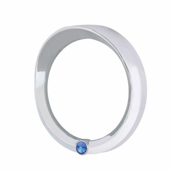 Signature Series Speed/Tachometer Gauge Bezel With Visor For 2006+ Peterbilt -Blue Crystal