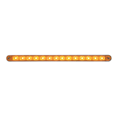 14 LED 12" Sequential Light Bar With Bezel - Amber LED/Amber Lens