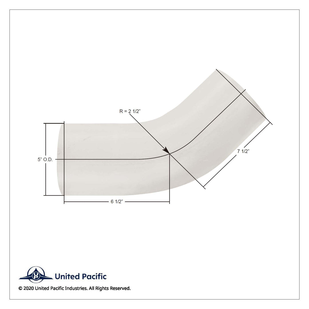 Aluminized Steel 45 Degree Exhaust Elbow For Kenworth