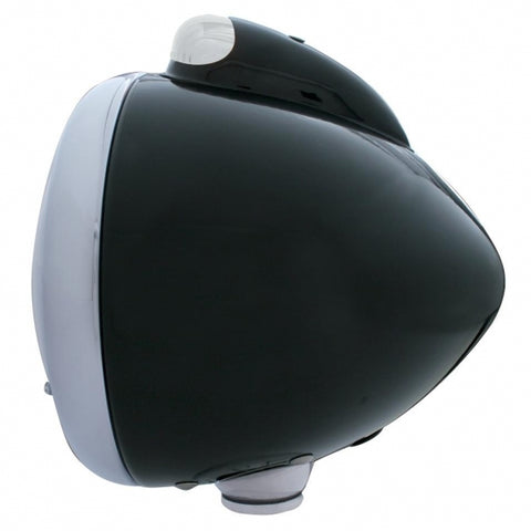 Black Guide 682-C Headlight H4 With 10 Amber LED & LED Signal - Clear Lens