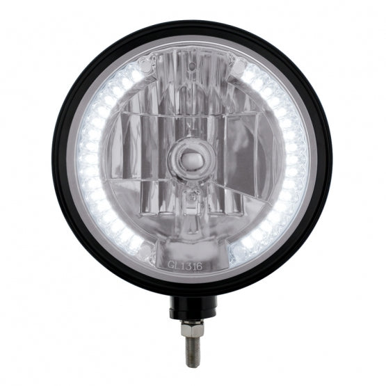 Black "Billet" Style Groove Headlight H4 Bulb With 34 White LED