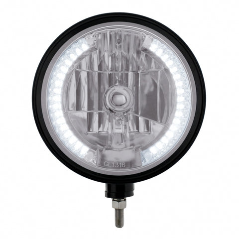 Black "Billet" Style Groove Headlight H4 Bulb With 34 White LED