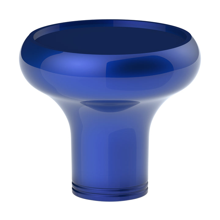 Deluxe Aluminum Screw-On Air Valve Knob With Multi-Color Glossy Tractor Sticker - Indigo Blue