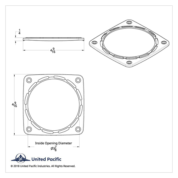LED Square Double Face Light Bezel - Fits Up 38701 Series