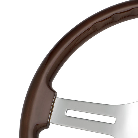 18" 4 Spoke Steering Wheel With Chrome Horn Bezel And Horn Button