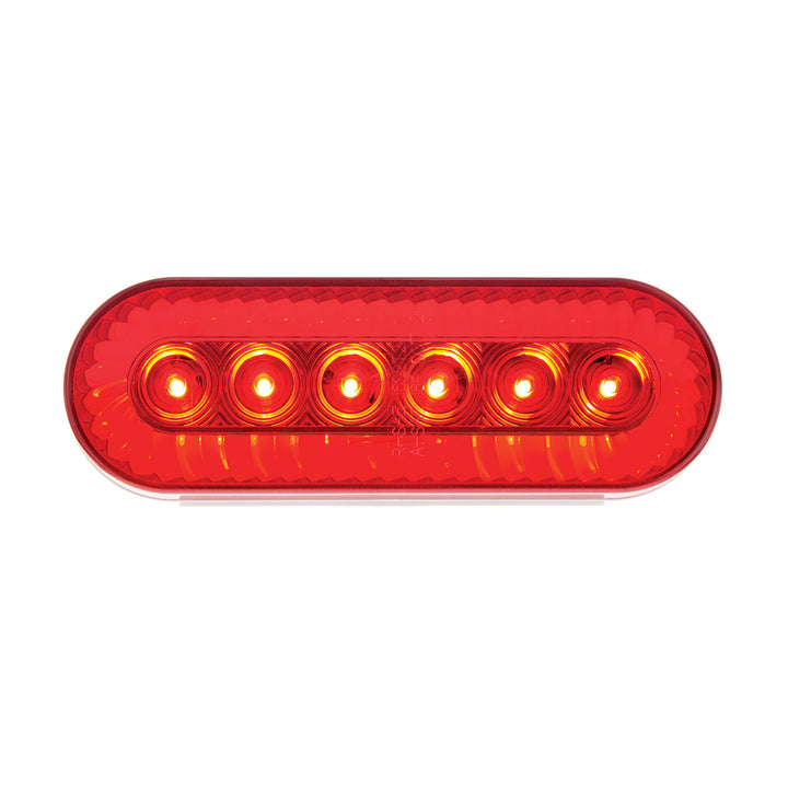 20 LED 6" Oval Turbine Light (Stop, Turn &amp; Tail) - Red LED/Red Lens
