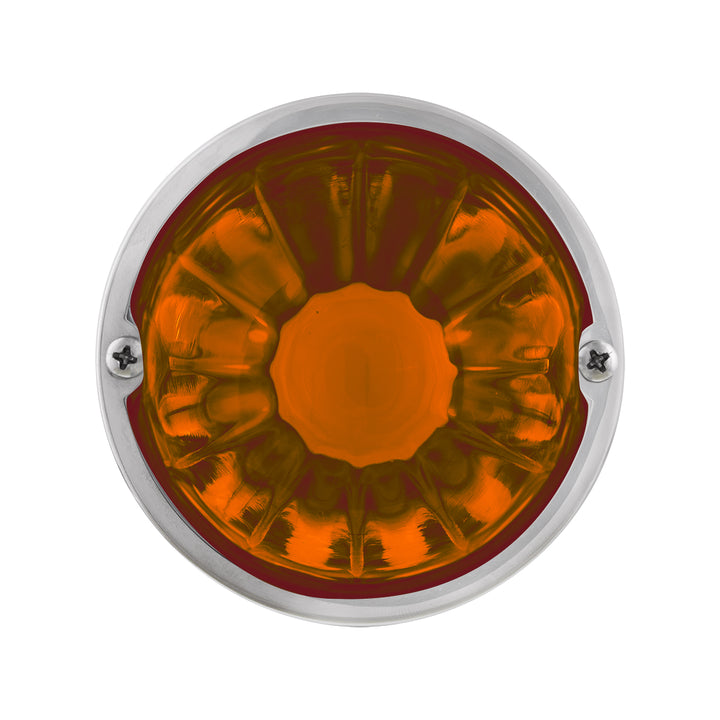 Dual Function Glass Watermelon Flush Mount Kit With LED Bulb - Dark Amber